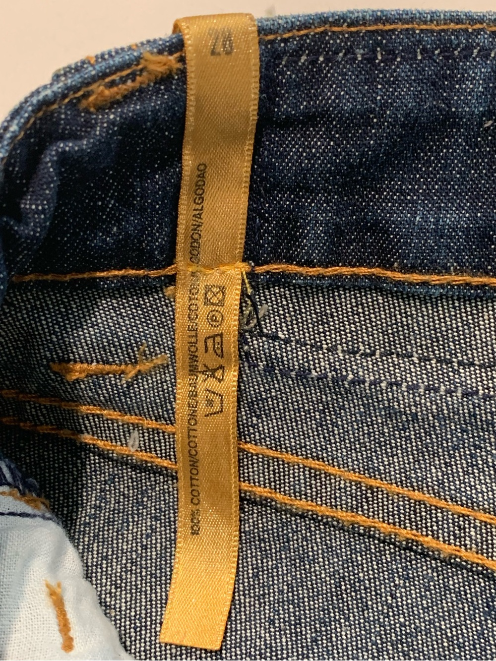 NWOT Waggon Paris Y2K Gilded Metallic Gold Paint Distressed Jeans, VTG Grunge 28 - Picture 9 of 16
